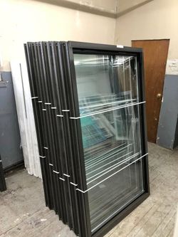 Dark Bronze Aluminum Window Frames with Glass