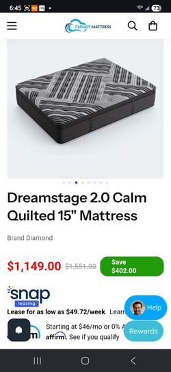 Diamond Dream Stage Calm 2.0 Quilted 15" inch Matresses and bottom Base Space Foundation