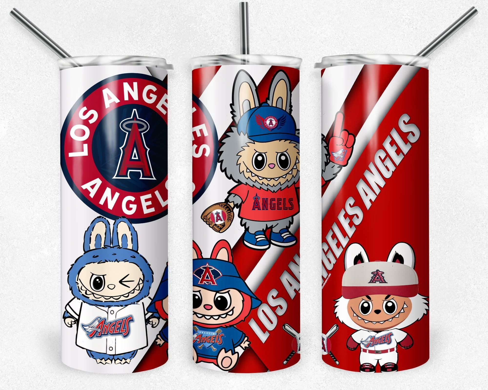Labubu Los Angeles Angels Baseball Tumbler