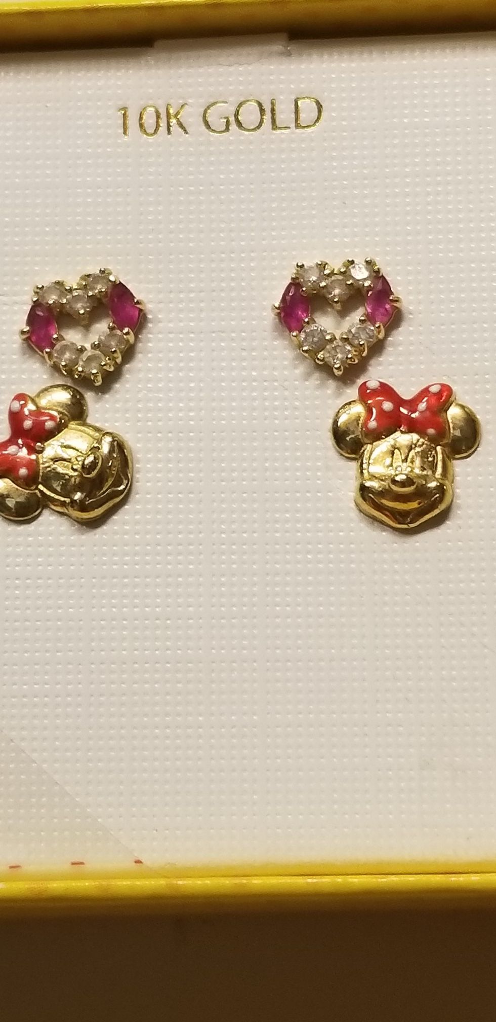 Minnie Mouse....Infant Earrings..10k Gold 65.00