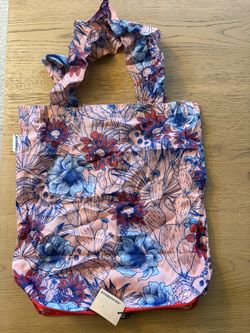Starbucks Reusable Foldable Tote Bag Floral NWT