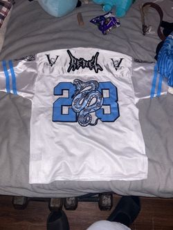 Rebel vengeance light blue football style jersey