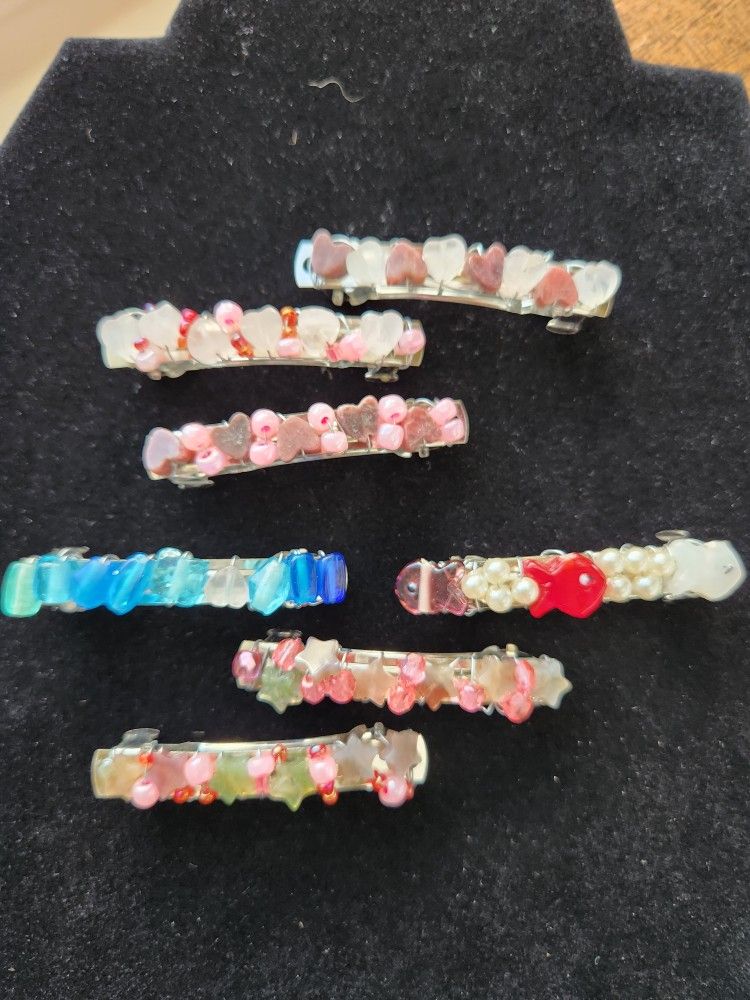 Girls Beaded Barrettes