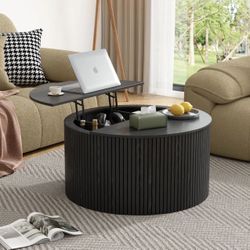 Lift coffee table with storage