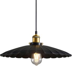 Kitchen Pendant Lights, Black Pendant Lights for Hallway 13.8 Inch Metal Lampshade Farmhouse Pendant Lights Kitchen Island Vintage Pendant Lighting fo