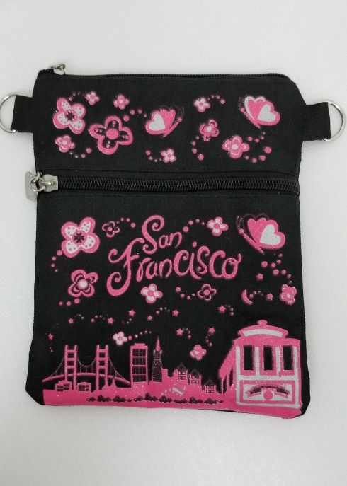 Black and Pink Pouch Bag