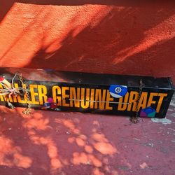 Miller, genie one draft billiard sign.