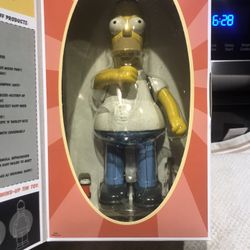 Vintage 24 Years Old Simpson Homer Tin Action Wind Up Toy 9” Metal New In Box