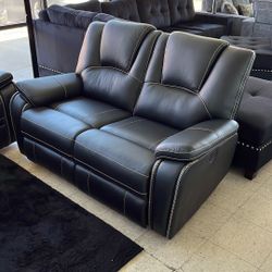 Black Power Recliners Sofa+love Seat NEW 
