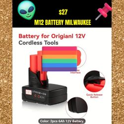 💥 M12 BATTERY FOR MILWAUKEE TOOLS 