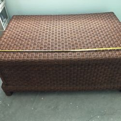 Large Wicker Storage Coffee Table-Chest