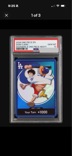One Piece Dodgers Don Luffy PSA 10