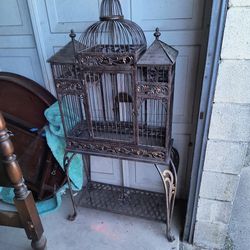 Antique Iron Parrot Cage