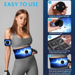 ABS Stimulator, Muscle Machine Workout Equipment, Ab Toning Belt Muscle Toner Fitness Training for Abdomen/Arm/Leg, Ab Trainer for Home Body Shape