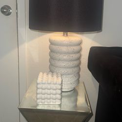 Two White & Black Lamps 