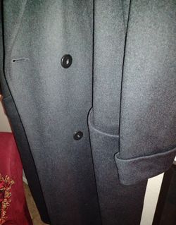 Ladie's Full Length Black Wool Coat