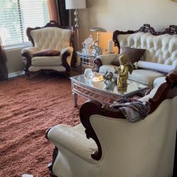 Leather French Provential Living Room Set 