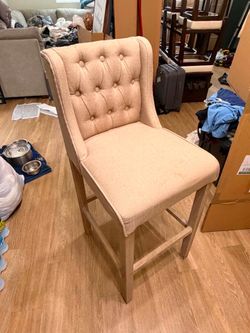 Set of 2 Upholstered Farmhouse Counter Height Bar Stools