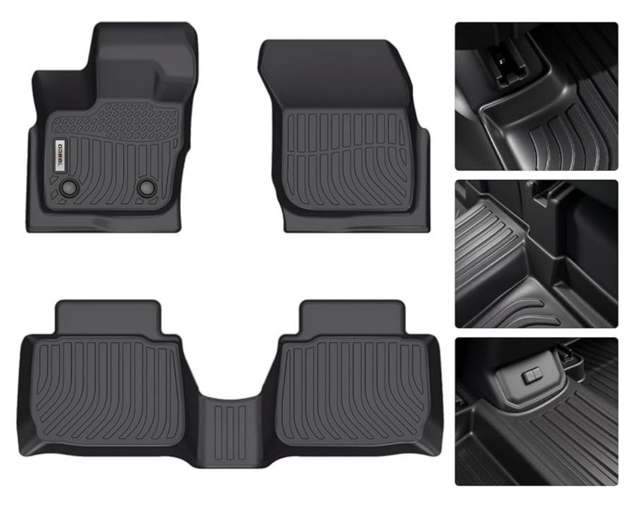orealtrend Car Floor Mats Compatible with Ford Fusion/Lincoln MKZ 2017-2020 Floor Liners Heavy Duty All Weather Guard Spill Proof Black Front Rear Car