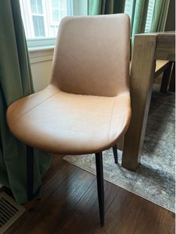 Faux leather dining chairs (4)