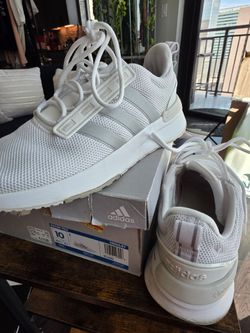 Women's Adidas Racer TR21 White Size 10 In BOX Athletic Shoes Sneakers BRAND NEW INSOLES Cloudfoam