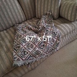 Reversible Patterned Throw Blanket