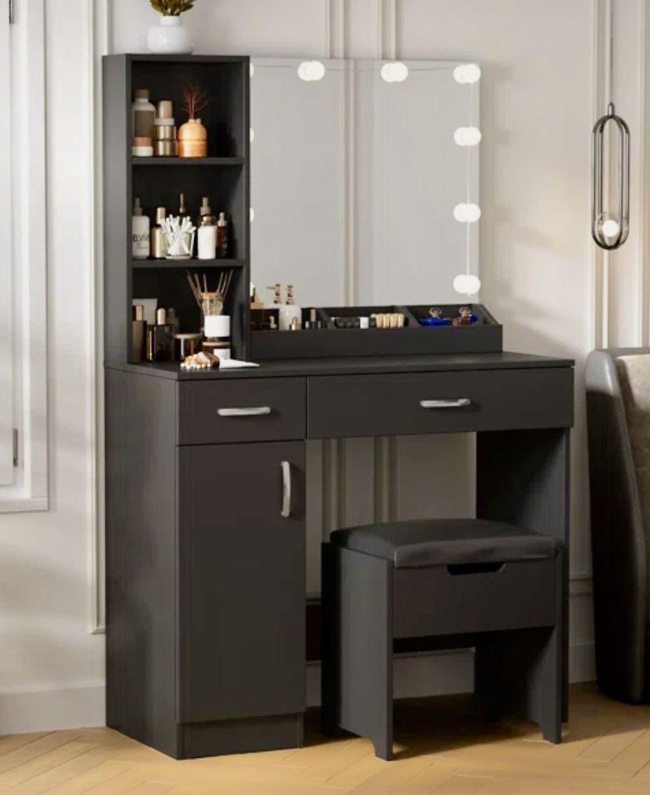 Vanity Desk Storage