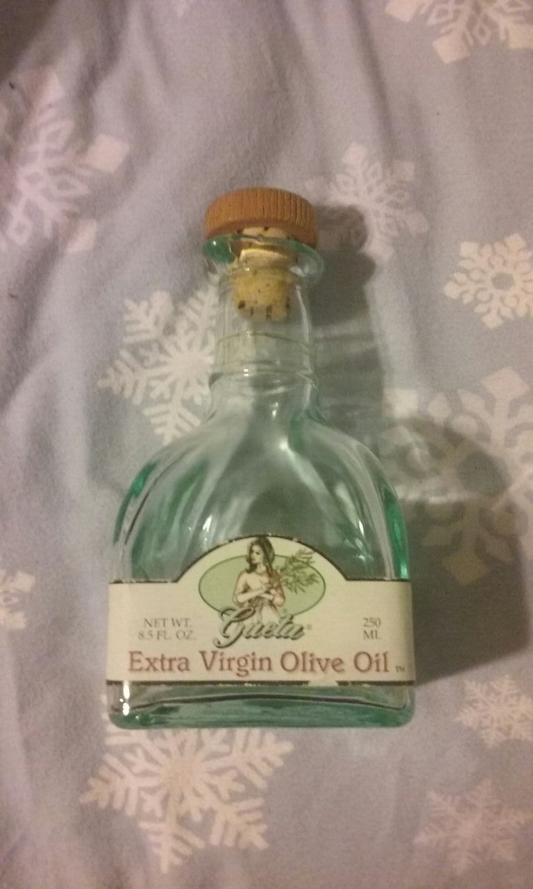 Old olive oil bottle