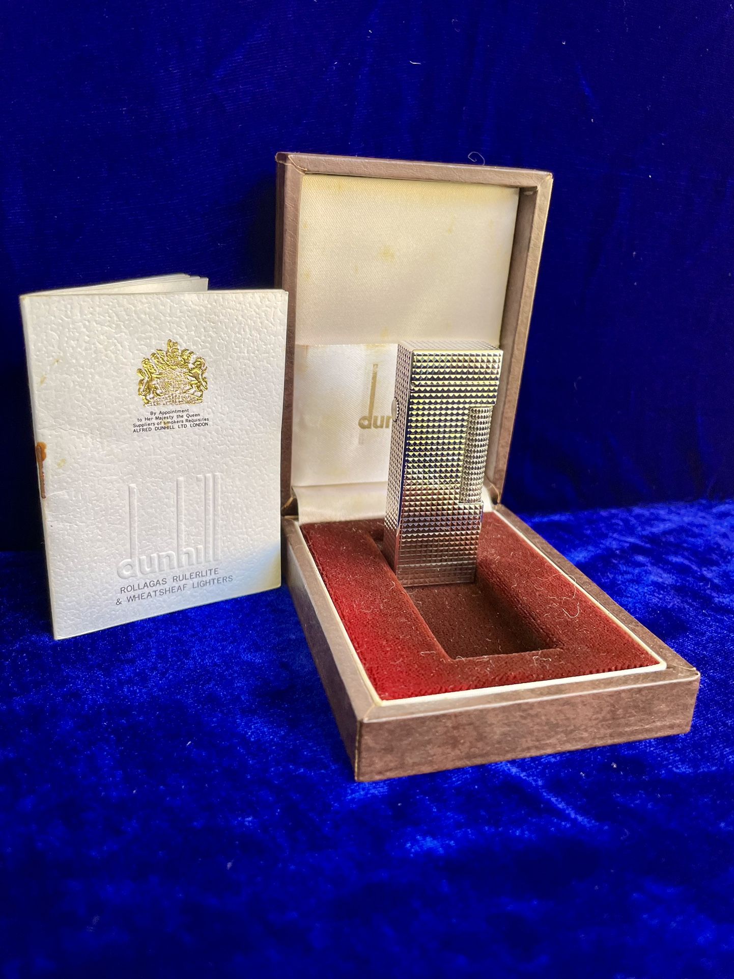 Vintage Silver Diamond Works Rollagas Dunhill Lighter New Old Stock 1 Year Warranty