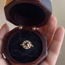 Black Diamond 14k Yellow Gold  Fiat Lux SF Ring