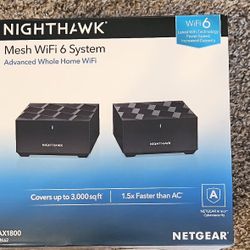 NETGEAR Nighthawk Advanced Whole Home Mesh WiFi 6 System (MK62)– AX1800 Router with 1 Satellite Extender, Coverage up to 3,000 sq. ft. and 25+ devices