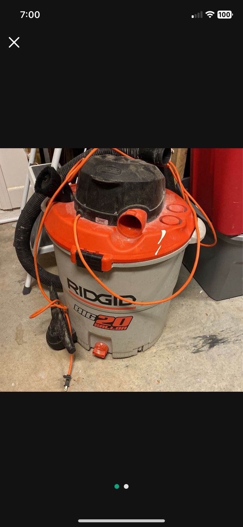 Wet/Dry Vac Rigid 20 Gallon