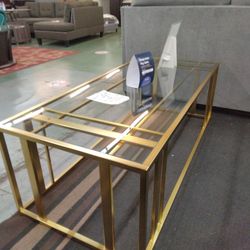 💥 2 PCs Gold Coffee Table And End Table