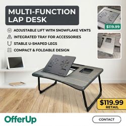 Multi-functional folding lap desk