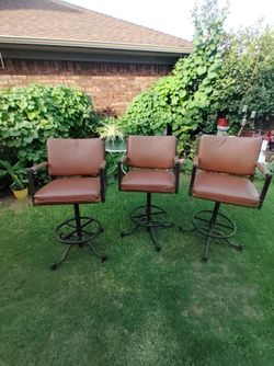Leather bar stools set