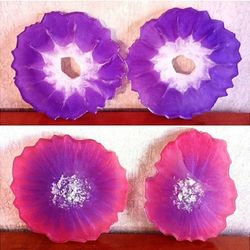 Pink and purple geode resin coasters set of 4 candle coasters new handmade gifts