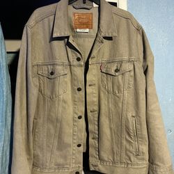Levi’s XL Premium Trucker Jacket In Green/ Faded Khaki