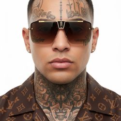 Sunglasses Aviator Brown Tinted Unisex