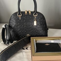 Coach Katy Satchel In Signature Leather Set