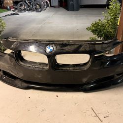 🔥 2015 BMW 320i Front Bumper – OEM Black,  Good C
