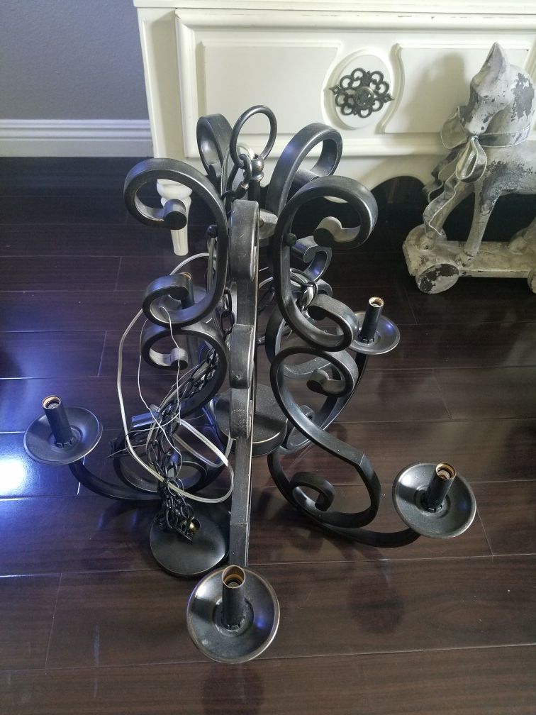 wrought iron chandelier 5 lights 2' tall 20" wide