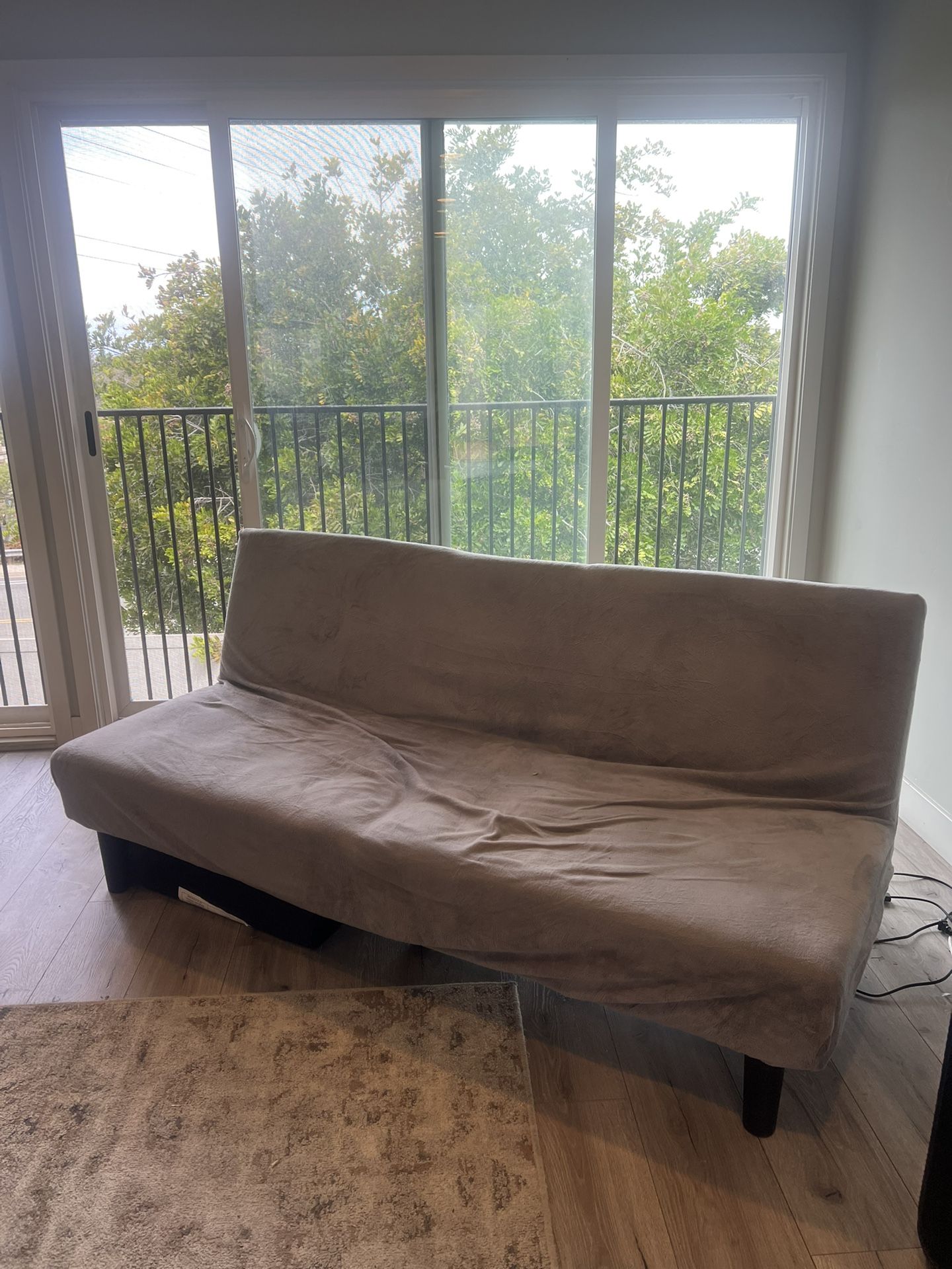 Futon With Grey Cover