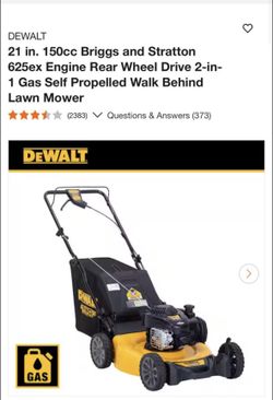 Dewalt 21 in. 150cc Briggs and Stratton 625ex Engine Rear Wheel Drive 2-in-1 Gas Self Propelled Walk Behind Lawn Mower new