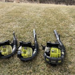 Used 3 RYOBI  Back Pack Blowers