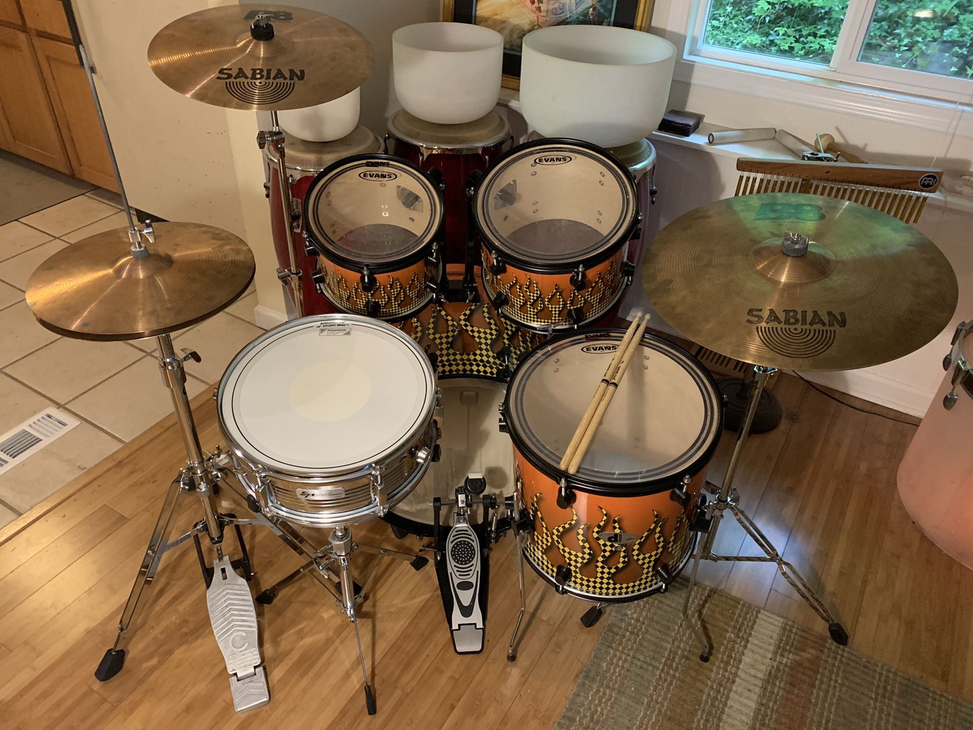 Ddrum Drum Set, SP Snare Drum, Sabian Cymbals
