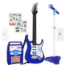 Kids Multi-color Electric Guitar Set MP3 Player Learning Toys Microphone, Amp