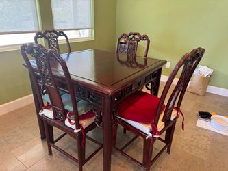 Redwood table and chair