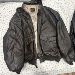 AVIREX Leather Bomber Jacket Size XXL