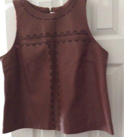 WhiteHouse BlackMarket Leather Cutout Bodice