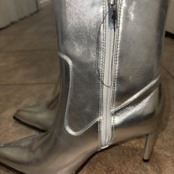 Shiny Silver Boots 